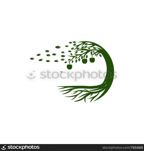 tree and root logo template