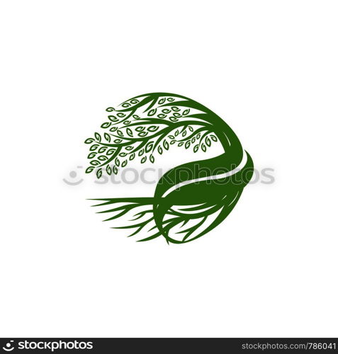 tree and root logo template