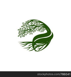 tree and root logo template