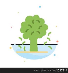 Tree, Apple, Apple Tree, Nature, Spring Abstract Flat Color Icon Template