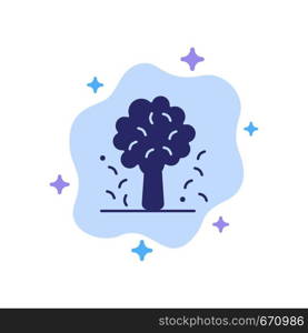 Tree, Apple, Apple Tree, Nature, Spring Blue Icon on Abstract Cloud Background