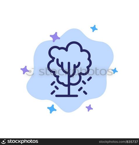 Tree, Apple, Apple Tree, Nature, Spring Blue Icon on Abstract Cloud Background