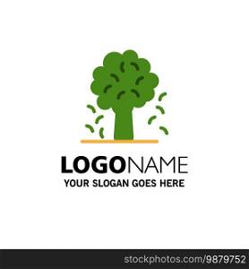 Tree, Apple, Apple Tree, Nature, Spring Business Logo Template. Flat Color