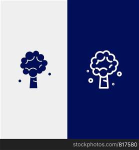 Tree, Apple, Apple Tree, Nature, Spring Line and Glyph Solid icon Blue banner Line and Glyph Solid icon Blue banner