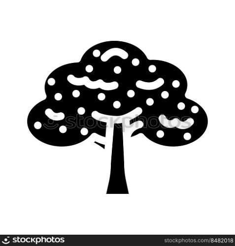 tree apple glyph icon vector. tree apple sign. isolated symbol illustration. tree apple glyph icon vector illustration
