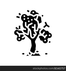 tree autumn glyph icon vector. tree autumn sign. isolated symbol illustration. tree autumn glyph icon vector illustration