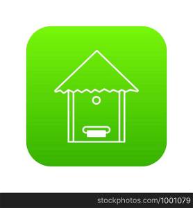 Tree beehive icon green vector isolated on white background. Tree beehive icon green vector