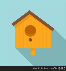 Tree bird house icon. Flat illustration of tree bird house vector icon for web design. Tree bird house icon, flat style