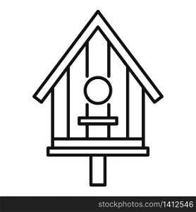 Tree bird house icon. Outline tree bird house vector icon for web design isolated on white background. Tree bird house icon, outline style