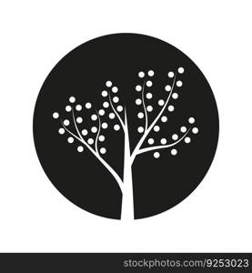 tree colored dots on green background for decorative design. Summer background. Vector illustration. EPS 10.