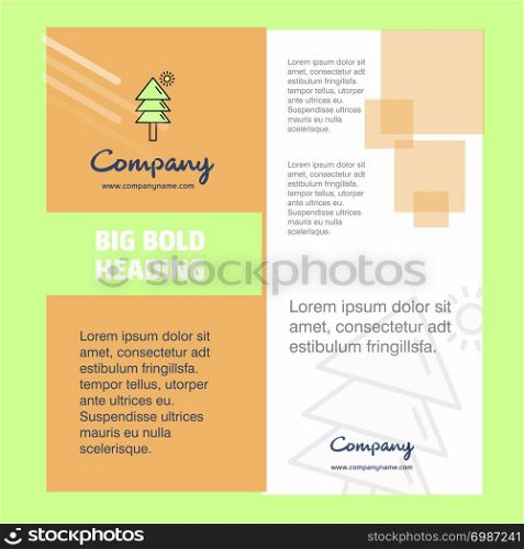 Tree Company Brochure Title Page Design. Company profile, annual report, presentations, leaflet Vector Background