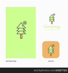 Tree Company Logo App Icon and Splash Page Design. Creative Business App Design Elements