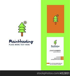 Tree Creative Logo and business card. vertical Design Vector