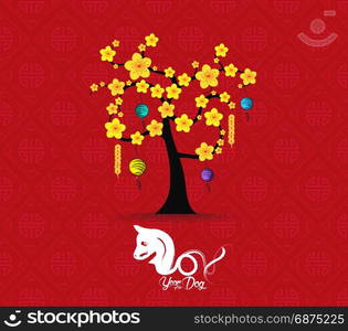 Tree design for Chinese New Year celebration. Year of the dog