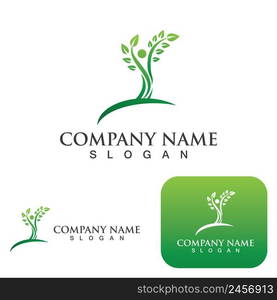 Tree family leaf ecology Logo nature element vector