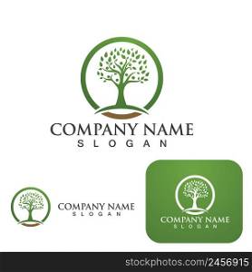 Tree family leaf ecology Logo nature element vector