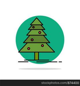 Tree, Forest, Christmas, XMas Abstract Circle Background Flat color Icon