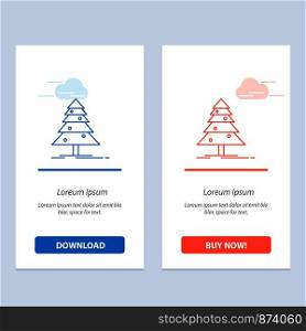 Tree, Forest, Christmas, XMas Blue and Red Download and Buy Now web Widget Card Template