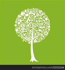 Tree from office subjects. A vector illustration