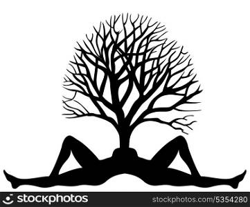 Tree from the person. The tree grows from a body of the woman. A vector illustration