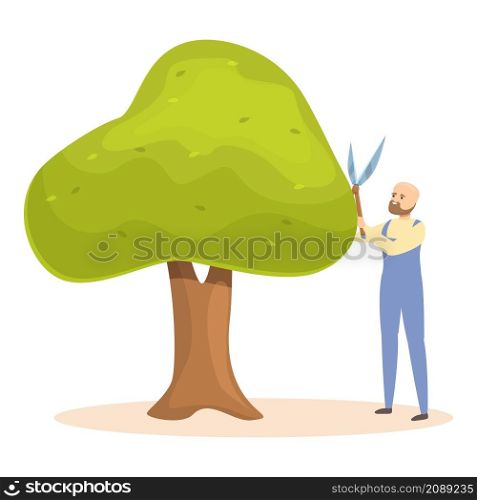 Tree garden hedge icon cartoon vector. Man maintenance. Worker lawn. Tree garden hedge icon cartoon vector. Man maintenance