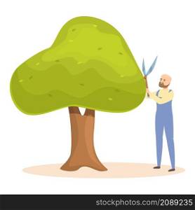Tree garden hedge icon cartoon vector. Man maintenance. Worker lawn. Tree garden hedge icon cartoon vector. Man maintenance