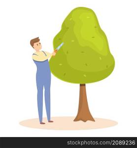 Tree garden maintenance icon cartoon vector. Hedge man. Lawn grass. Tree garden maintenance icon cartoon vector. Hedge man