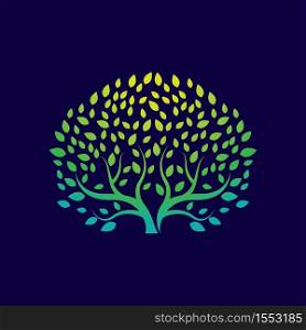 Tree gradient logo template vector icon design