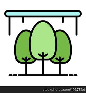 Tree greenhouse icon. Outline tree greenhouse vector icon color flat isolated. Tree greenhouse icon color outline vector