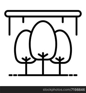 Tree greenhouse icon. Outline tree greenhouse vector icon for web design isolated on white background. Tree greenhouse icon, outline style