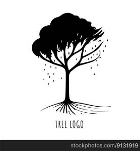 Tree icon concept of a stylized tree with leaves, lends itself to being used with text. Vector illustration. Tree icon concept of a stylized tree with leaves, lends itself to being used with text