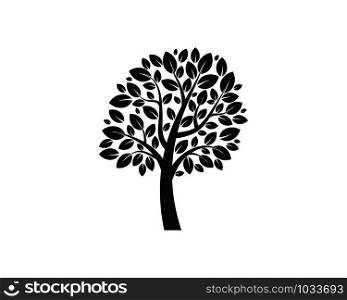 Tree icon concept of a stylized tree with letter