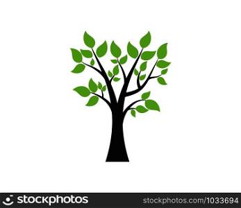 Tree icon concept of a stylized tree with letter