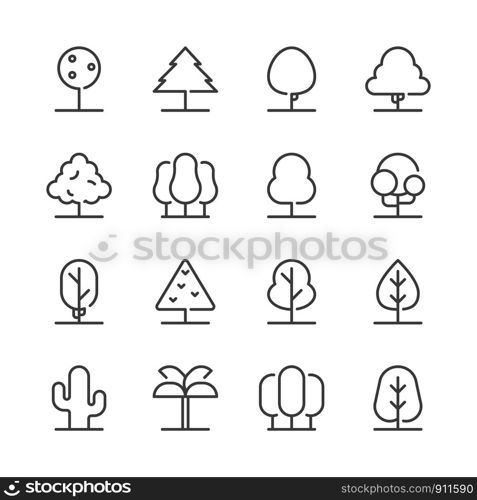 Tree icon set. Vector illustration