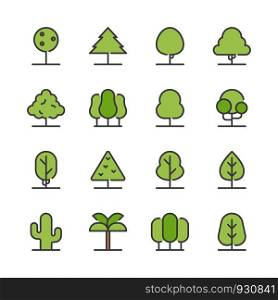 Tree icon set. Vector illustration