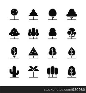 Tree icon set. Vector illustration