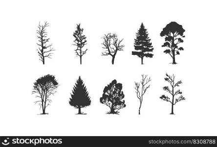 Tree icon set. Vector illustration desing.