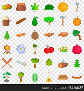 Tree icons set. Cartoon style of 36 tree vector icons for web for any design. Tree icons set, cartoon style