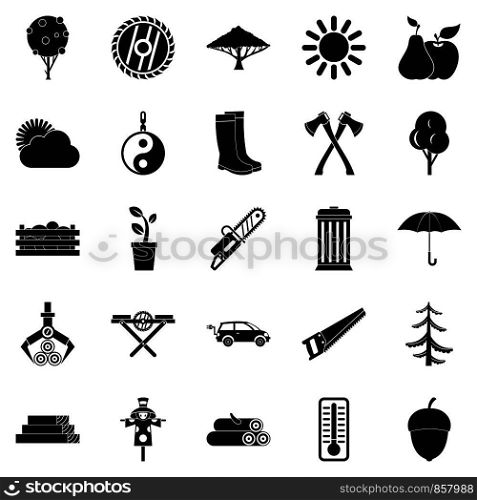 Tree icons set. Simple set of 25 tree vector icons for web isolated on white background. Tree icons set, simple style