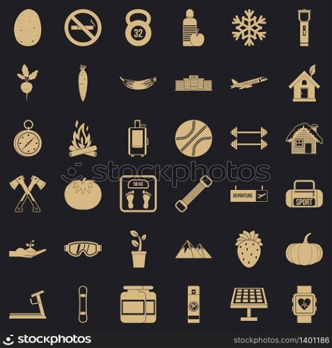 Tree icons set. Simple style of 36 tree vector icons for web for any design. Tree icons set, simple style