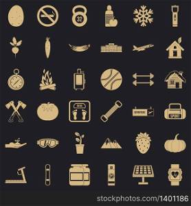 Tree icons set. Simple style of 36 tree vector icons for web for any design. Tree icons set, simple style
