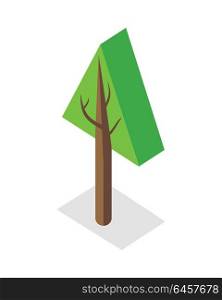 Tree Illustration in Isometric Projection.. Tree vector illustration in isometric projection. Plant picture for nature, woodworking, gardening concepts, web, app, icons, infographics, logotype design. Isolated on white background.