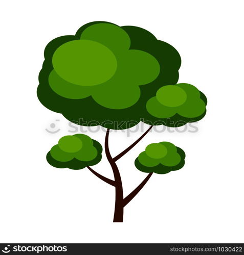 Tree illustration. Simple flat cartoon style. Isolated on white