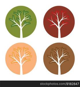 tree in circle. Organic concept. Vector illustration. EPS 10.. tree in circle. Organic concept. Vector illustration.