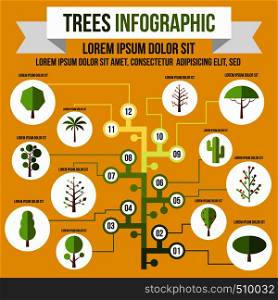 Tree infographic in flat style for any design. Tree infographic, flat style