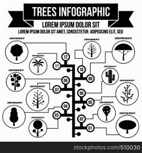 Tree infographic in simple style for any design. Tree infographic, simple style