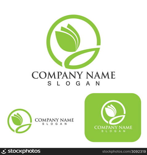 Tree leaf ecology Logos of green vector