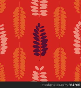 Tree leaf silhouettes seamless pattern. Vector illustration