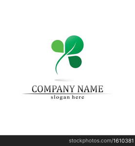 Tree leaf vector and green logo design friendly concept 