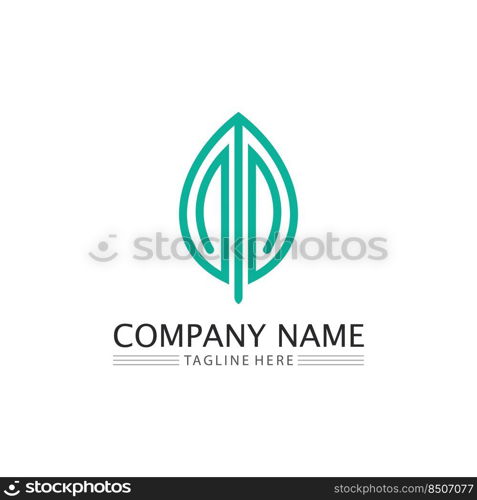 Tree leaf vector and green logo design friendly concept 